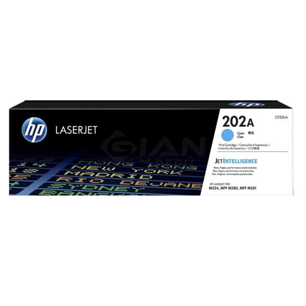 toner-hp-202a-cyan-cf501a-para-lj-pro-m254-m280-m281 El Cartucho Tóner Hp 202A Cyan CF501A, Es Compatible Con Impresora Hp Laserjet Pro M254/ MFP M280/ MFP M281, Rendimiento 1300 Págs.