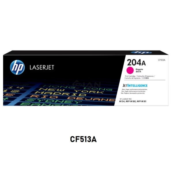 Compra Tóner HP 204A Magenta CF513A Original. Rendimiento 900 páginas, calidad profesional y tecnología JetIntelligence.