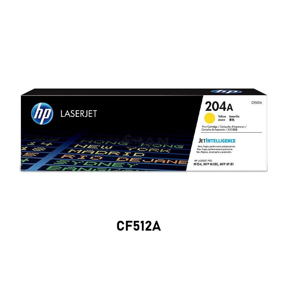 Compra Tóner HP 204A Yellow CF512A Original. Rendimiento aprox. 900 páginas, calidad profesional y tecnología JetIntelligence.