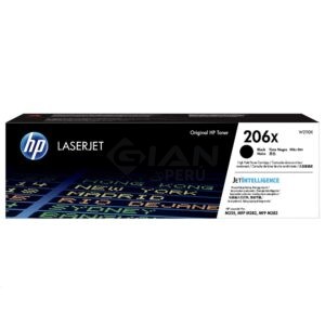 El Cartucho Tóner Hp 206X Black W2110X, Es Compatible Con Impresora Hp Color LaserJet Pro M255 / M283, Rendimiento 3,150 Páginas.