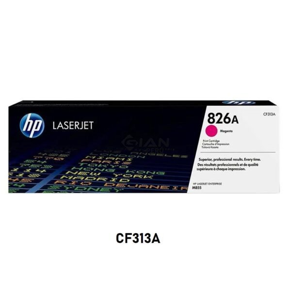 Compra Toner HP 826A Magenta CF313A original. Rendimiento 31,500 páginas. Compatible con HP LaserJet Enterprise M855.