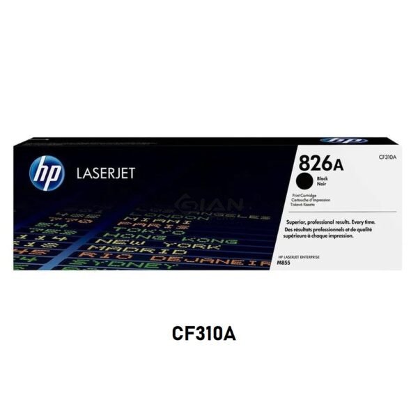 Compra Tóner HP 826A Negro CF310A original. Rendimiento aprox. 29,000 páginas. Compatible con HP Color LaserJet Enterprise M855.