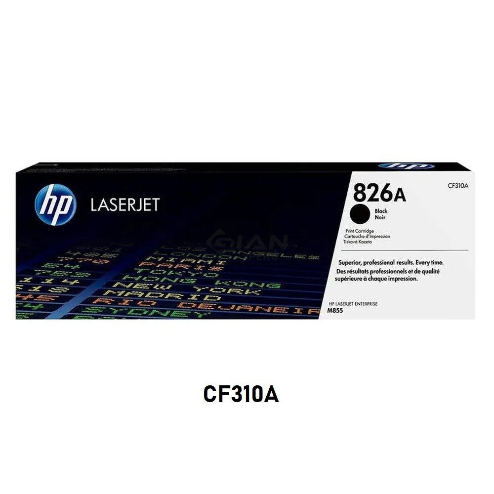 Compra Tóner HP 826A Negro CF310A original. Rendimiento aprox. 29,000 páginas. Compatible con HP Color LaserJet Enterprise M855.