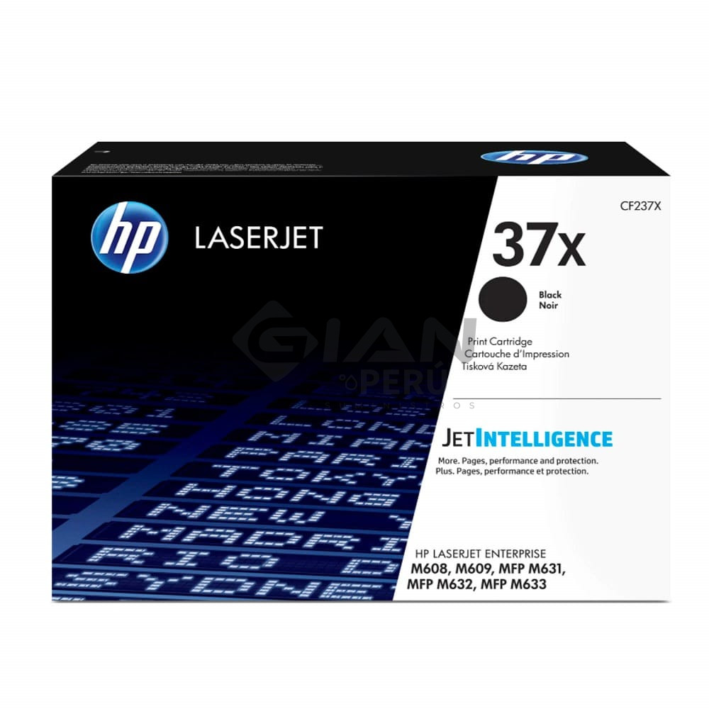 El Cartucho Toner Hp CF237X Black 37X, Es Compatible Con Impresora HP LaserJet M631/M607, Con Rendimiento 25,000 Páginas.