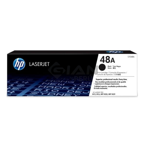 El Cartucho Toner Hp CF248A Black 48A, Es Compatible Con Impresora HP LaserJet MFP M15w/M28/M29/M31 Series, Negro 1,000 Páginas.