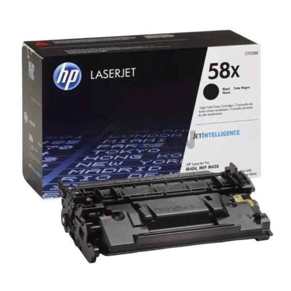 El Cartucho de Toner Hp CF258X 58X Negro, Para Impresoras LaserJet enterprise M404dw, M406, M430f, m428, Rendimiento: 10.000 Páginas,
