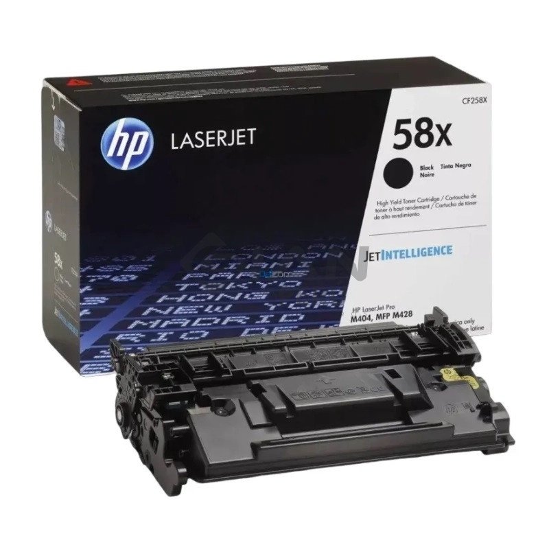 El Cartucho de Toner Hp CF258X 58X Negro, Para Impresoras LaserJet enterprise M404dw, M406, M430f, m428, Rendimiento: 10.000 Páginas,