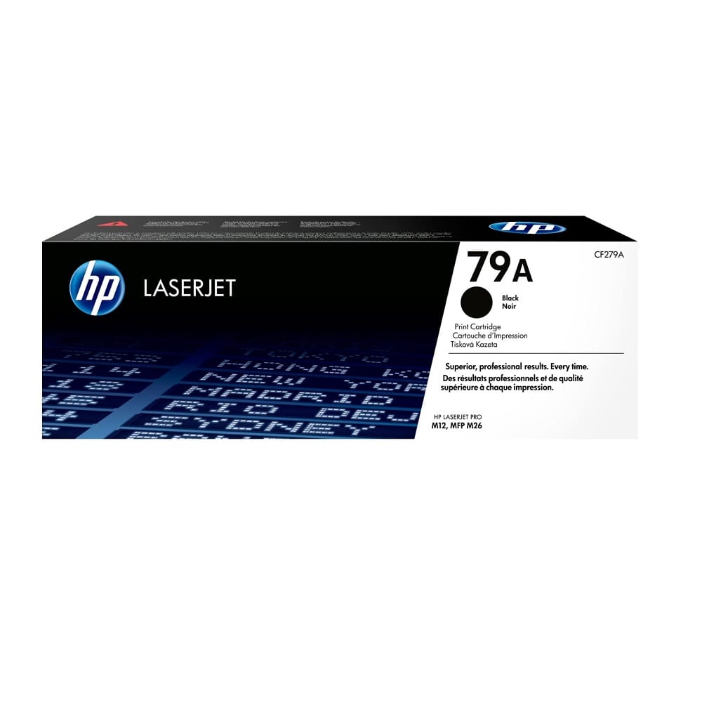 El Cartucho Toner Hp CF279A Black 79A, Es Compatible Con Impresora Hp LaserJet M12W, MFP M26A, MFP M26NW, Negro 1,000 Páginas.