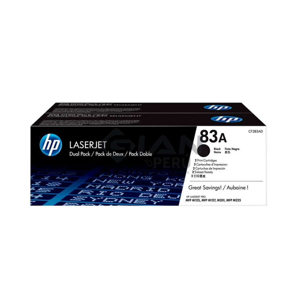 El Cartucho Toner Hp CF283AD Black 83AD, Es Compatible Con Impresora HP MFP M127F, Con Rendimiento 3,000 Páginas.
