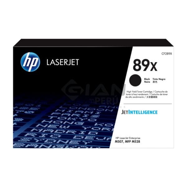 El Cartucho Toner Hp CF289X Black 89X, Es Compatible Con Impresora HP LaserJet Ent M507, M528, Con Rendimiento 10,000 Páginas.