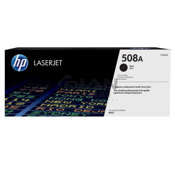 El Cartucho Toner Hp CF360A Black 508A, Es Compatible Con Impresora Hp LaserJet Enterprise M552/M553dn/M553dh/M577dn, 6,000 Páginas.