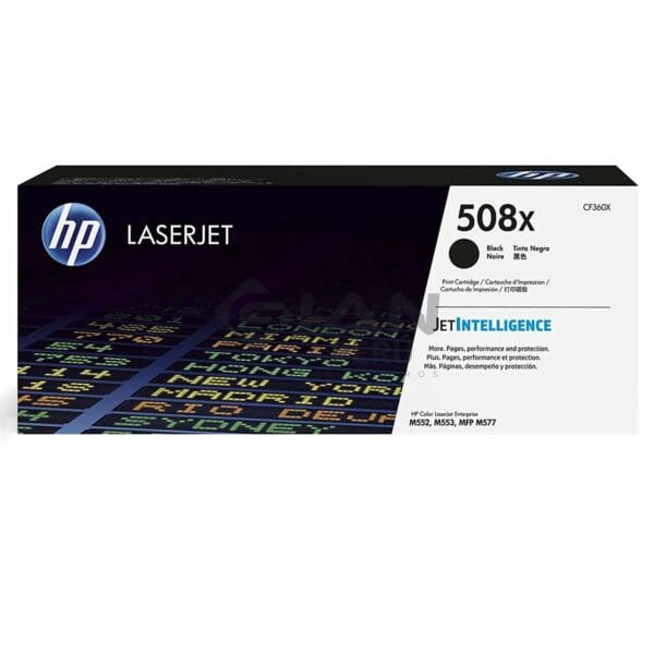 El Cartucho Toner Hp CF360X Black 508X, Es Compatible Con Impresora Hp LaserJet Enterprise M552/M553dn/M553dh/M577dn,12,500 Páginas.