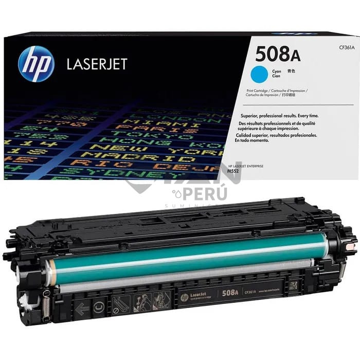 El Cartucho Toner Hp CF361A Cyan 508A, Es Compatible Con Impresora Hp LaserJet Enterprise M552/M553dn/M553dh/M577dn, 5,000 Páginas.