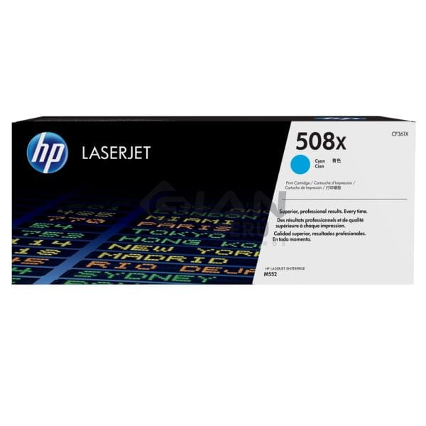 El Cartucho Toner Hp CF361X Cyan 508X, Es Compatible Con Impresora Hp LaserJet Enterprise M552/M553dn/M553dh/M577dn, 9,500 Páginas.