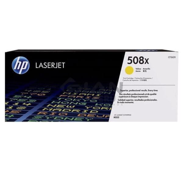 El Cartucho Toner Hp CF362X Yellow 508X, Es Compatible Con Impresora Hp LaserJet Enterprise M552/M553dn/M553dh/M577dn, 9,500 Páginas.