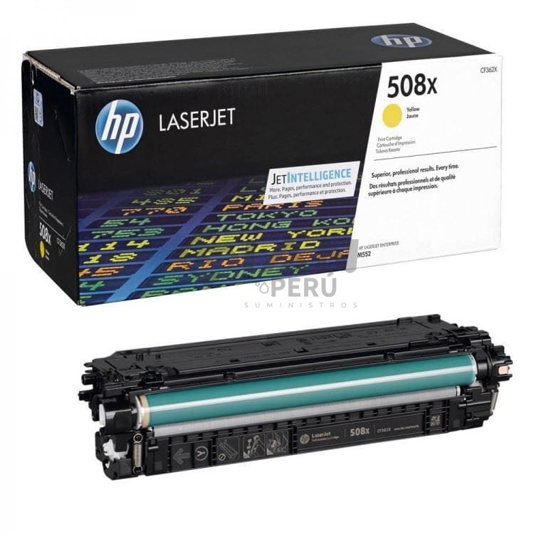El Cartucho Toner Hp CF362X Yellow 508X, Es Compatible Con Impresora Hp LaserJet Enterprise M552/M553dn/M553dh/M577dn, 9,500 Páginas.