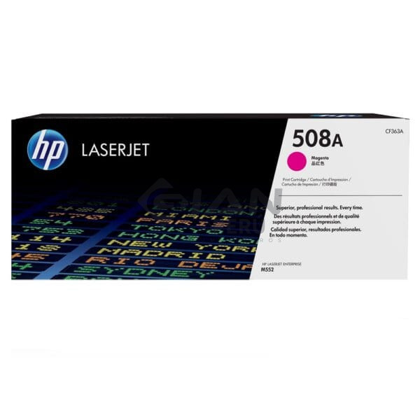 El Cartucho Toner Hp CF363A Magenta 508A, Es Compatible Con Impresora Hp LaserJet Enterprise M552/M553dn/M553dh/M577dn, 5,000 Págs.