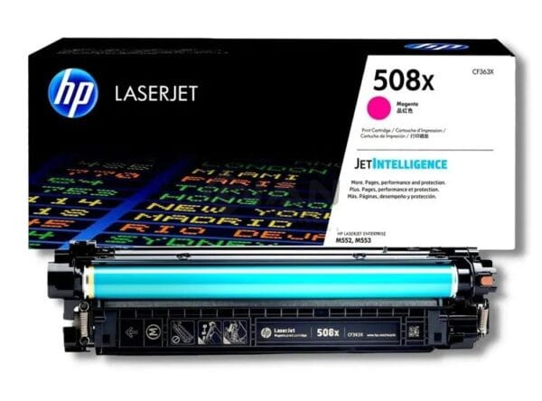 El Cartucho Toner Hp CF363X Magenta 508X, Es Compatible Con Impresora Hp LaserJet Enterprise M552/M553dn/M553dh/M577dn, 9,500 Págs.