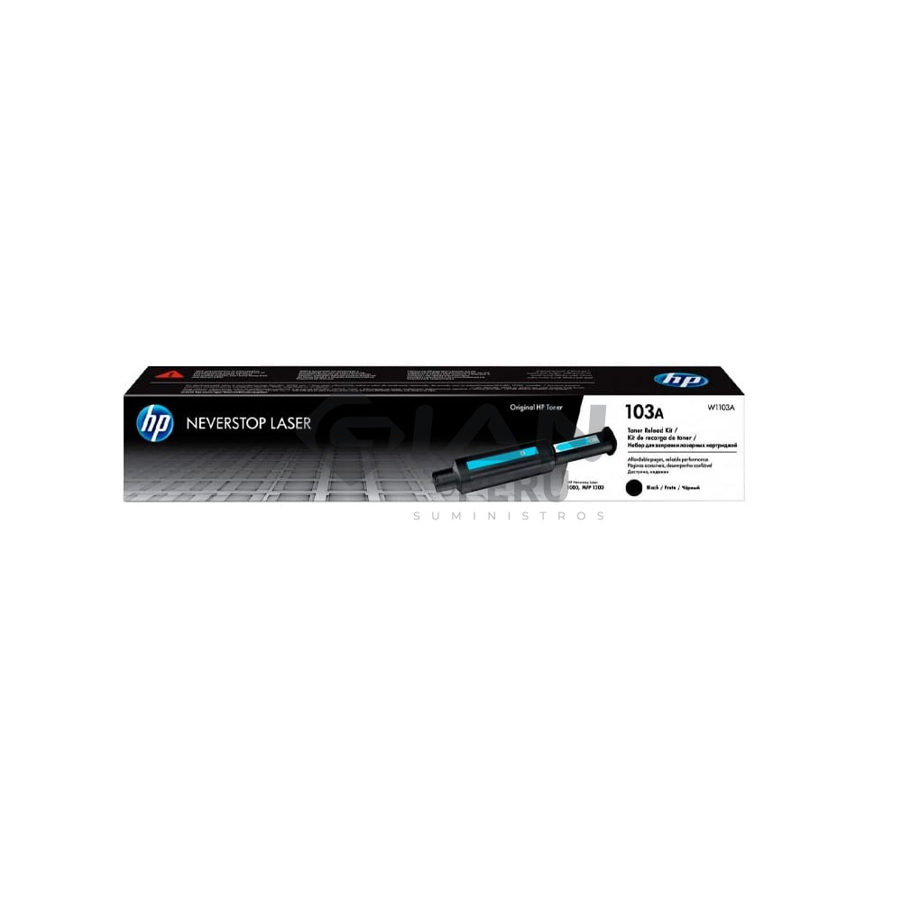El Cartucho Toner Hp W1103A Black 103A, Es Compatible Con Impresora HP Laser Neverstop 1000a, 1200, 1202, Negro 2,500 Páginas.