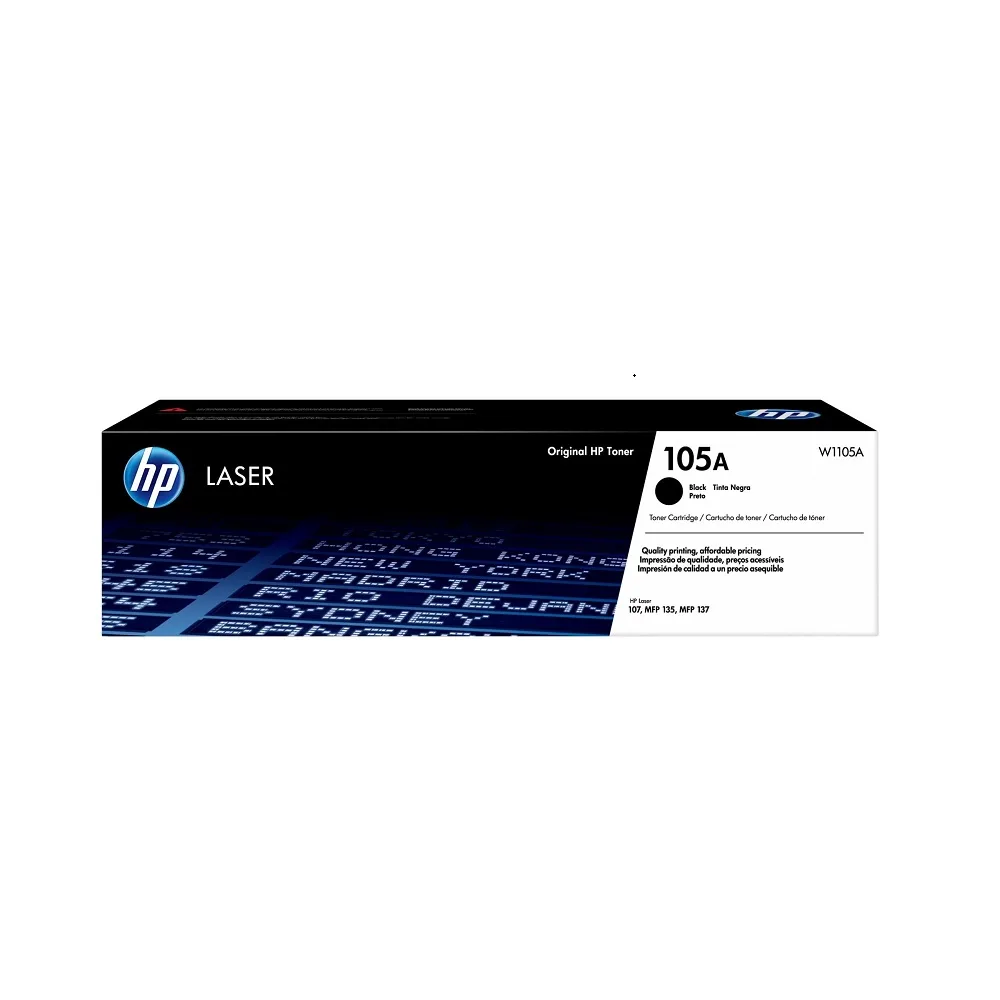 El Cartucho Toner Hp W1105A Black 105A, Es Compatible Con Impresora HP Laser 107a, 107w, 135a, 135w, 137fnw, Negro 1,000 Páginas.