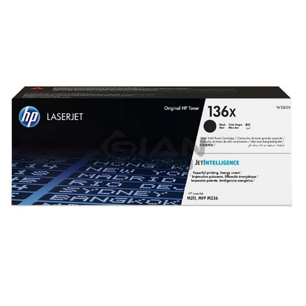 El Cartucho de Toner Hp W1360X 136X Negro, Es Compatible Con Impresoras hp m211| mfp 236| M233| M234DW, Rendimiento De 2,600Páginas.