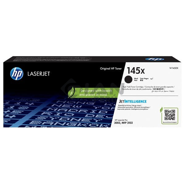 Cartucho de Toner Hp W1450X 145X Negro, Es Compatible Con hp laserJet Pro 3001 | 3002 | 3003 | 3004 | 3101 | 3103, Rendimiento 3,800 Páginas.