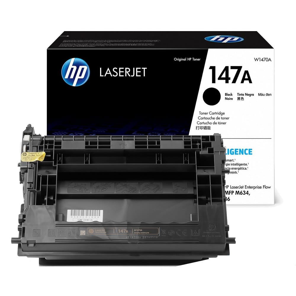 El Cartucho Toner Hp W1470A Black 147A, Es Compatible Con Impresora HP LaserJet M610/ M612/ M635, Con Rendimiento 10,500 Páginas.