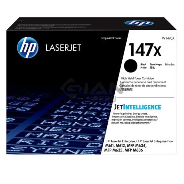 El Cartucho Toner Hp W1470X Black 147X, Es Compatible Con Impresora Hp LaserJet M610/ M612/ M635, Con Rendimiento 25,200 Páginas.