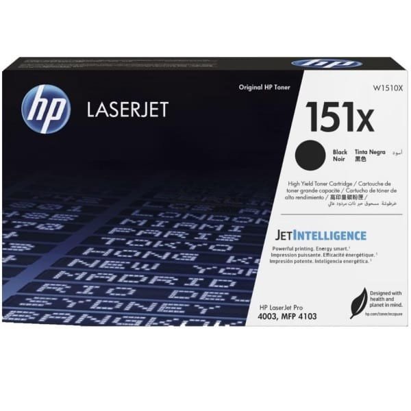 El Cartucho de Toner hp W1510X 151X Negro, Es Compatible Con Impresoras hp mfp4103/ 4102/ pro 4003,Rendimiento De 9.700 Páginas.