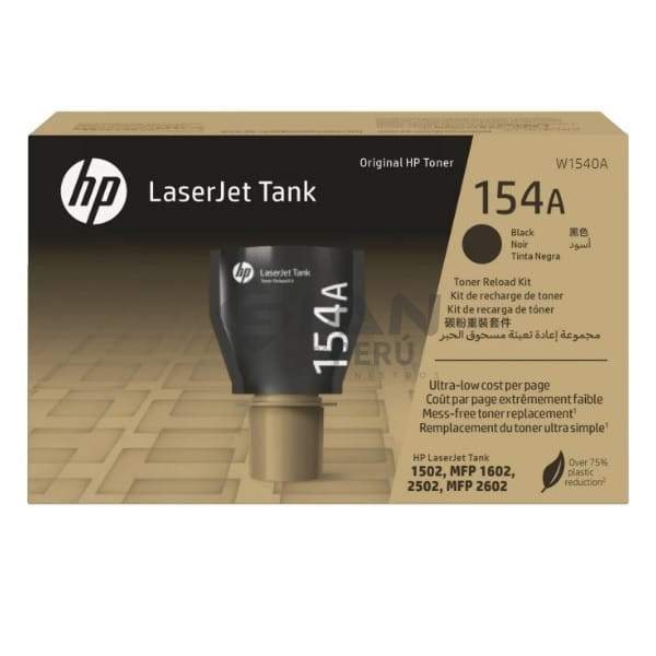 Cartucho de Toner HP W1540A 154A Negro, Es Compatible Con Impresoras laserJet Tank 1502/2502/ MFP 1602W/2602SDW, Rendimiento 2,5k.