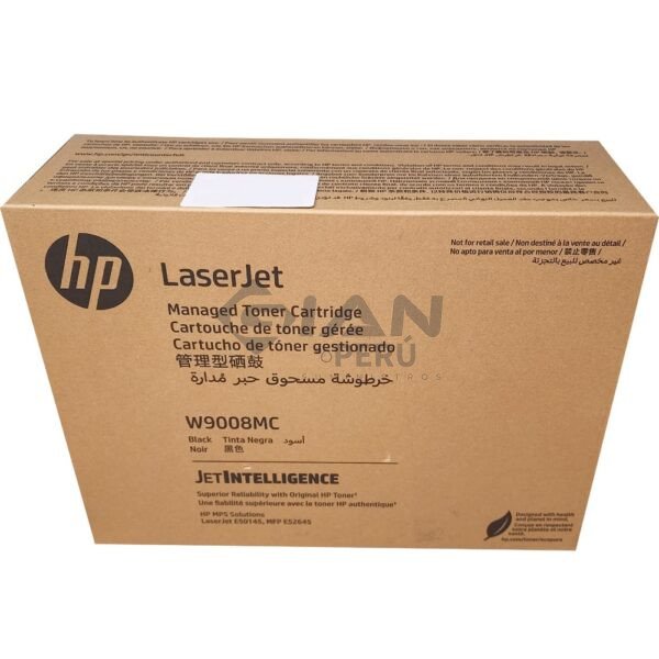 toner-hp-w9008mc-mfp-e50145dn-e52645dn-Flow E52645c-black El Cartucho Toner Hp W9008MC Managed Color LaserJet, Es Compatible con Impresora MFP E50145DN/ E52645DN/ Flow E52645C 23,000 págs.
