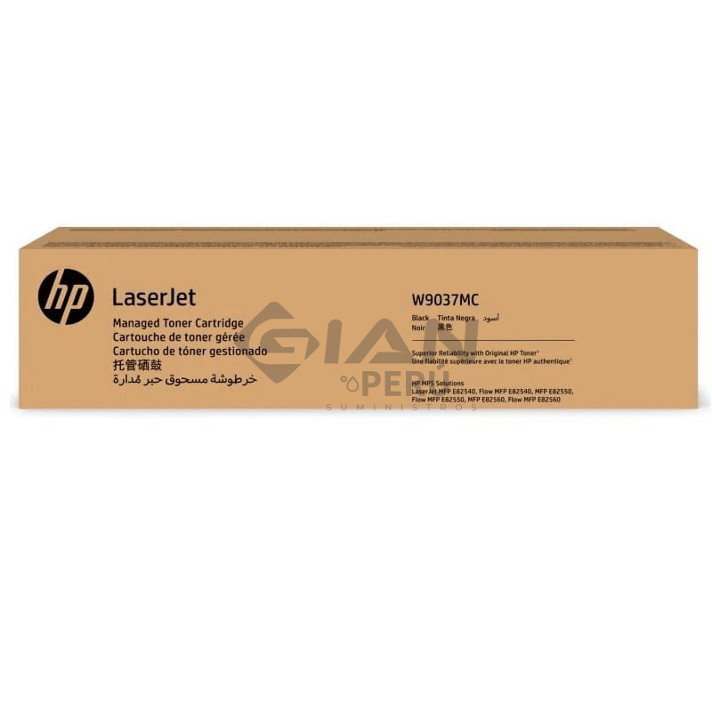 El Cartucho Toner HP W9037MC Negro, Compatible con L.J. Managed MFP E82540/ E82550/ E82560/ Flow MFP E82540z / E82560z, 58.000 Pag.