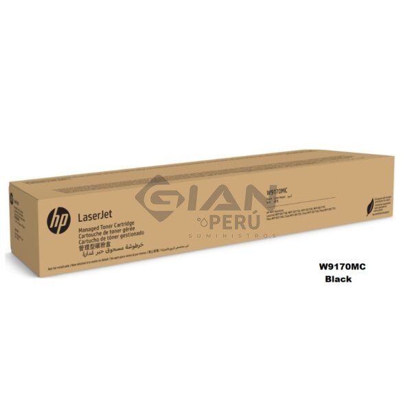 El Cartucho Toner Hp W9170MC Color Black LaserJet, Es Compatible con Impresora Managed Flow MFP E77822 / E77830 Black 24,000 páginas.