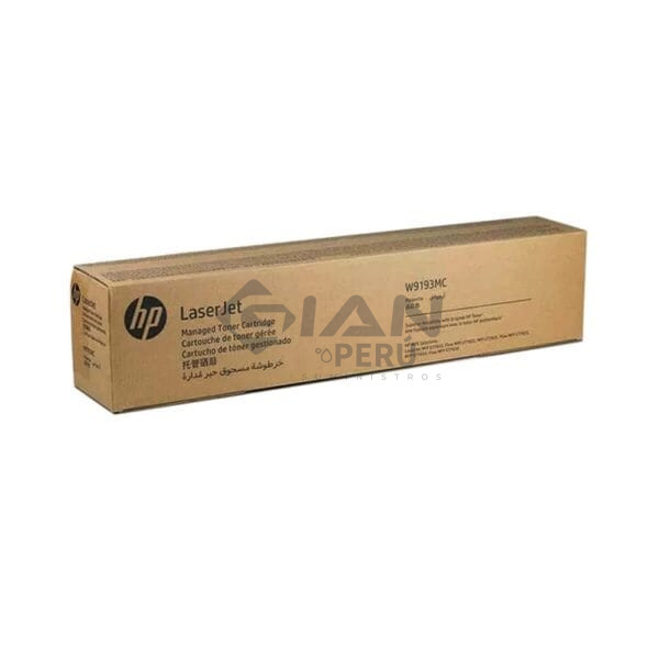 El Cartucho Toner HP W9193MC Magenta, Compatible Con Impresoras Managed E77825DN/ E77822Z / MFP E77825z/ E77830z, 28,000 Págs.