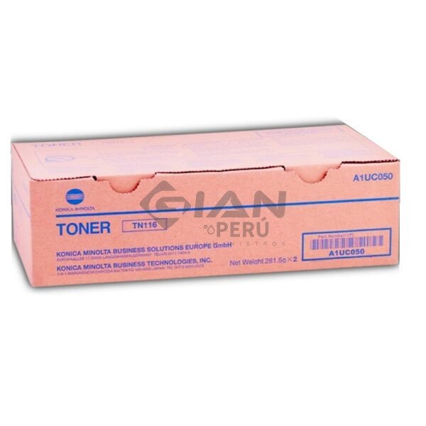 Compra el Tóner Konica Minolta TN-116 Negro A1UC050 para Bizhub 164, 165, 184 y 185. Rendimiento de hasta 11,000 páginas,