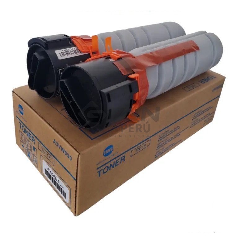 Compra el Tóner Konica Minolta TN-118 Negro A3VW090 para Bizhub 195, 206, 215 y 226. Rendimiento de 12,000 páginas.