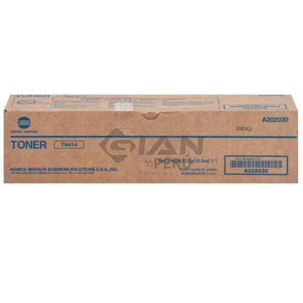 Compra el Tóner Konica Minolta TN-414 Negro para Bizhub 363 y 423. Rendimiento de hasta 25,000 páginas, para oficinas y centros de copiado.