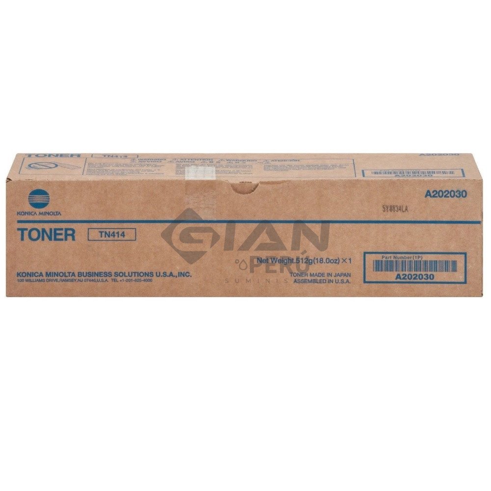 Compra el Tóner Konica Minolta TN-414 Negro para Bizhub 363 y 423. Rendimiento de hasta 25,000 páginas, para oficinas y centros de copiado.