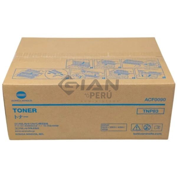 Compra el Tóner Konica Minolta TNP-83 Negro Original ACF0090 para Bizhub 4000i y 4020i. Rendimiento de hasta 12,000 páginas.