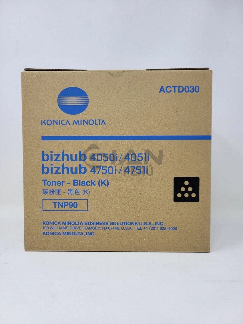 Compra el Tóner Konica Minolta TNP-90 Negro Original para Bizhub 4050i, 4051i, 4750i y 4751i. Rendimiento de 20,000 páginas.