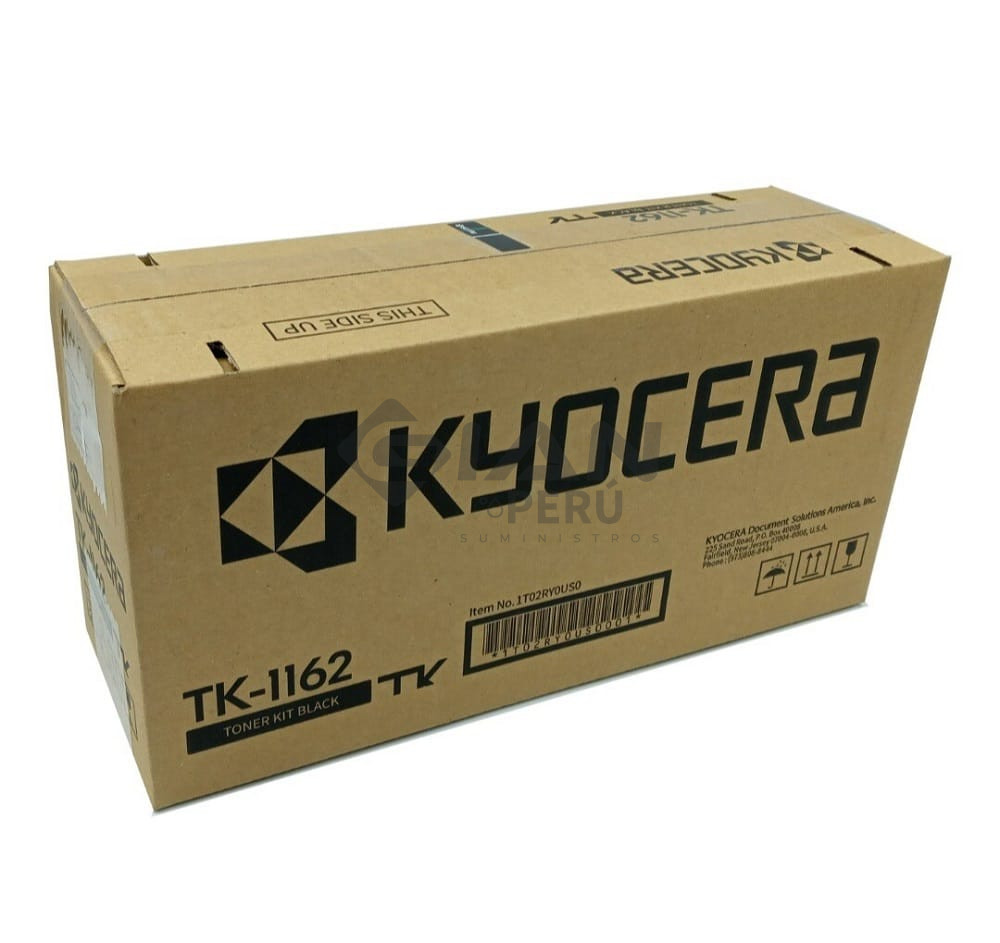 El Cartucho De Toner Kyocera TK-1162 Black, Es Compatible Con Impresoras Kyocera Ecosys P2040dw, Tiene Un Rendimiento De 7.200 Páginas.