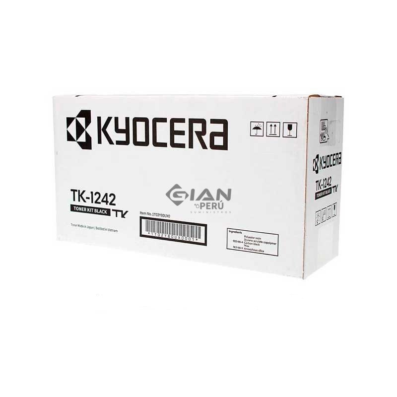 El Cartucho Toner Kyocera TK-1242 Negro , Para los Modelos de impresoras Kyocera MA2000 | MA2000w | PA2000 | PA2000w, 1.500 Páginas.