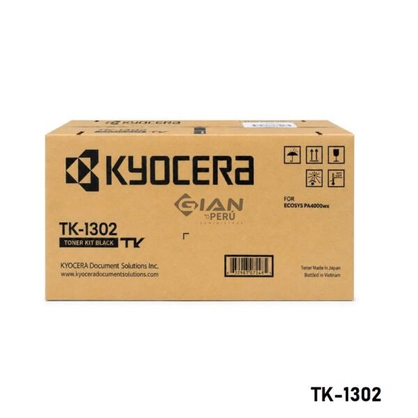 toner-kyocera-tk-1302-negro-ecosys-pa4000wx-original Cartucho Tóner Kyocera TK-1302 Negro Original para ECOSYS PA4000wx, ideal para obtener impresiones profesionales y un rendimiento de hasta 3,000 páginas.