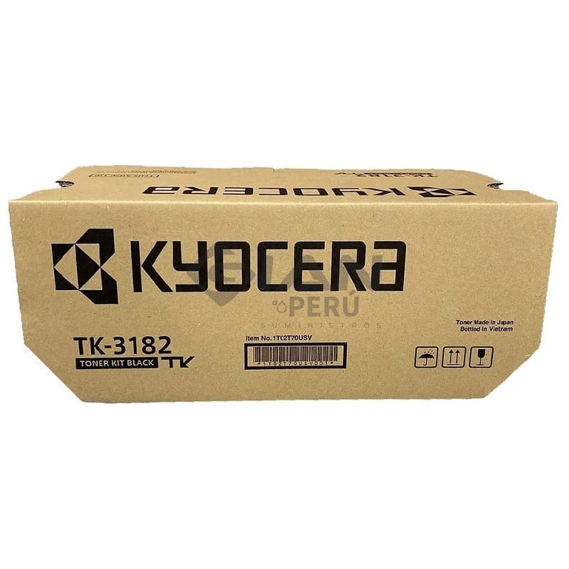 El Cartucho Toner Kyocera TK-3182 Black, Para los Modelos Kyocera Ecosys fs-p3055dn | fs-m3655idn | p3155dn, Con Rendimiento 21,000Pag.