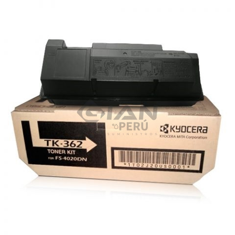 El Cartucho De Toner Kyocera TK-362 Black, Es Compatible Con Impresoras Kyocera Ecosys FS-4020DN, Rendimiento De 3.000 Páginas.