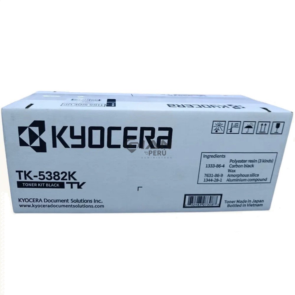 Compra Tóner Kyocera TK-5382K Negro original. Rendimiento de hasta 13,000 páginas. Compatible con MA4000cifx, MA4000cix y PA4000cx.