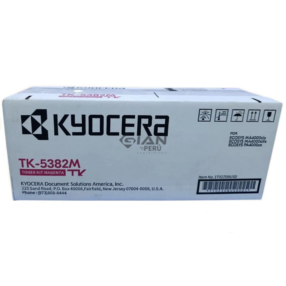 Compra Tóner Kyocera TK-5382M Magenta original. Rinde hasta 10,000 páginas. Compatible con MA4000cifx, MA4000cix y PA4000cx.