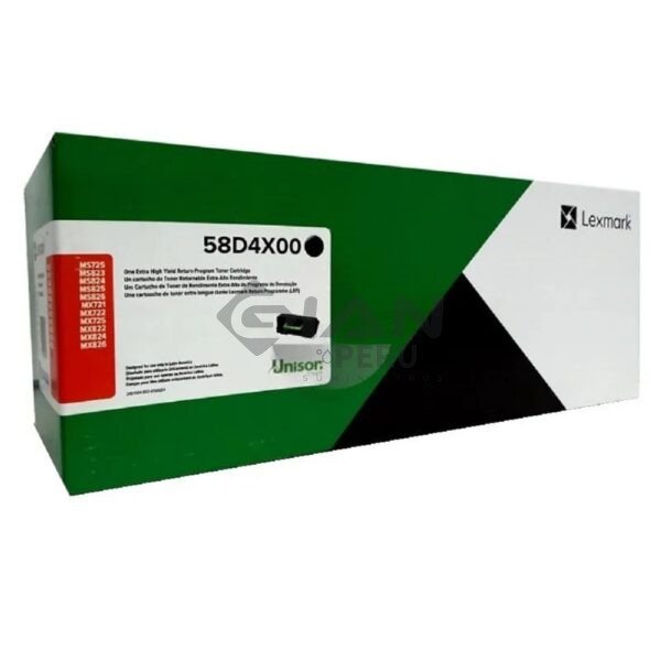 Compra el tóner Lexmark 58D4X00 original negro de extra alto rendimiento. Imprime hasta 35,000 páginas con calidad profesional.