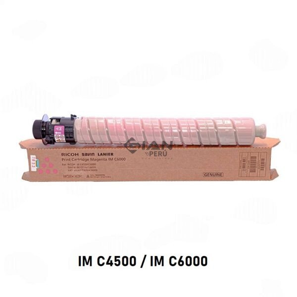 Tóner Ricoh 842440 Magenta Original para IM C4500, IM C5500 e IM C6000. Rendimiento de hasta 22,500 páginas. Compra en Perú.