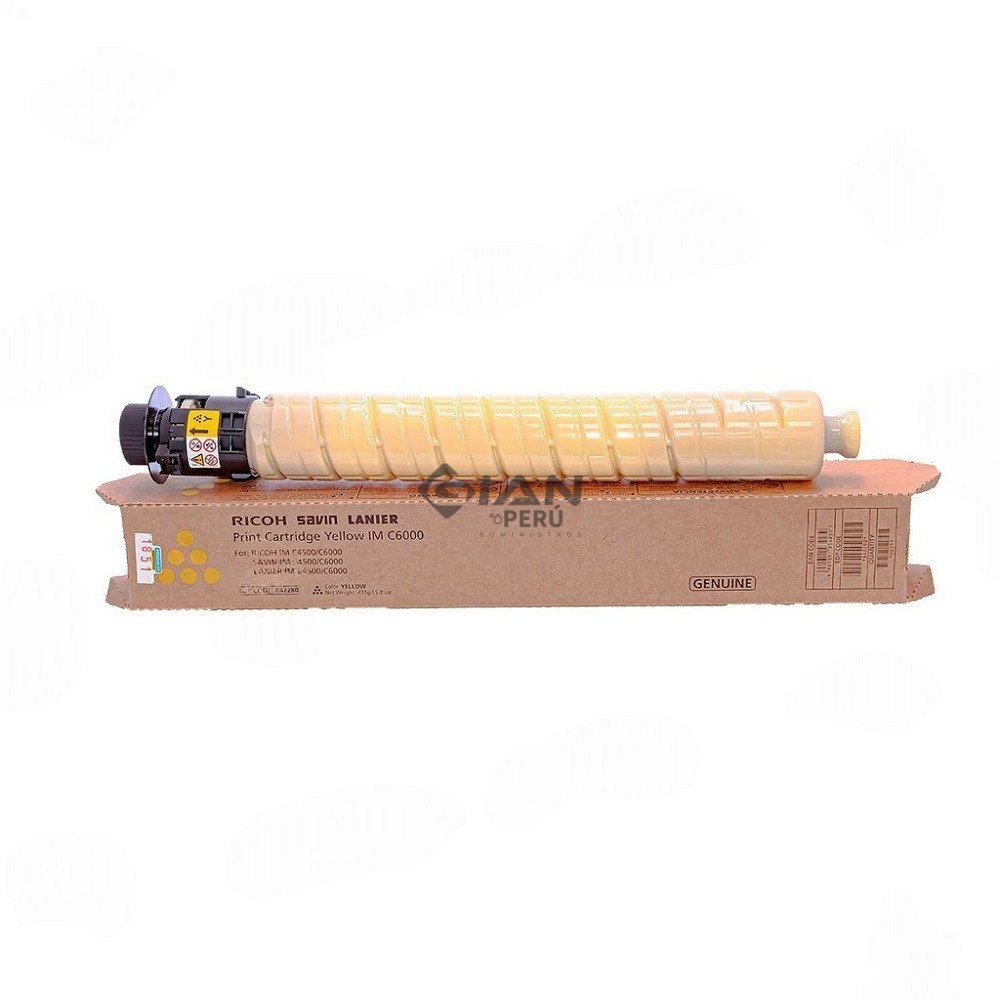 Tóner Ricoh 842439 Amarillo Original para IM C4500, IM C5500 e IM C6000. Rendimiento de hasta 22,500 páginas. Compra en Perú.
